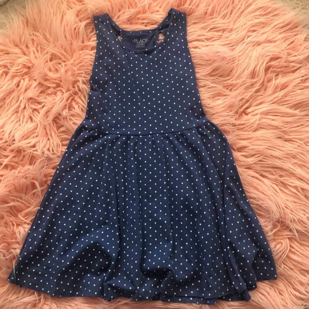 Blue polka dot dress